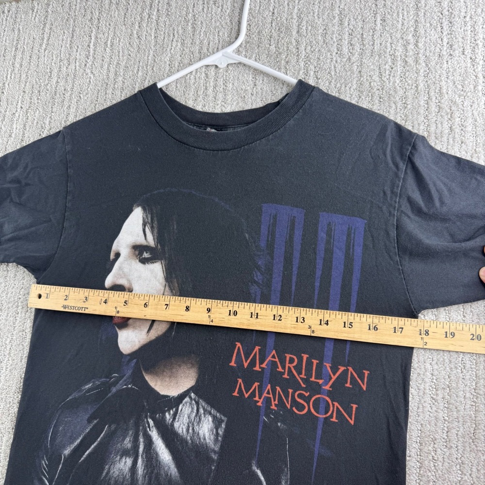 Marilyn Manson Giant Tag Vintage Band T-Shirt Mens Small Black Graphic Tee - Picture 5 of 6